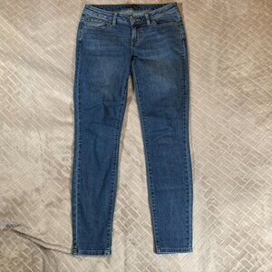 PrAna Womens 27 Denim Jeans Blue Skinny Low Rise Medium Wash Organic Cotton